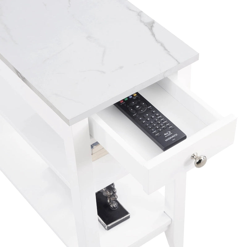 1-Drawer Chairside End Table with Shelves