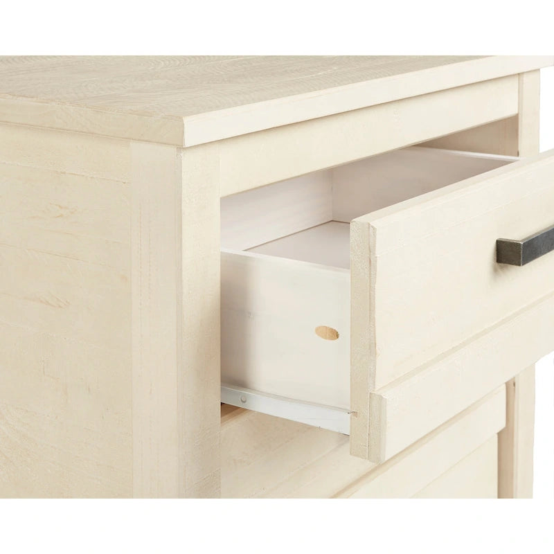 Rustic Pine 3-Drawer Nightstand with Antique Grey Finish