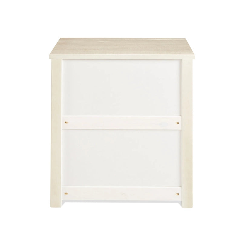 Rustic Pine 3-Drawer Nightstand with Antique Grey Finish