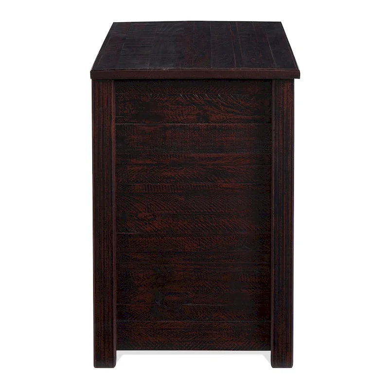 Rustic Pine 3-Drawer Nightstand with Antique Grey Finish