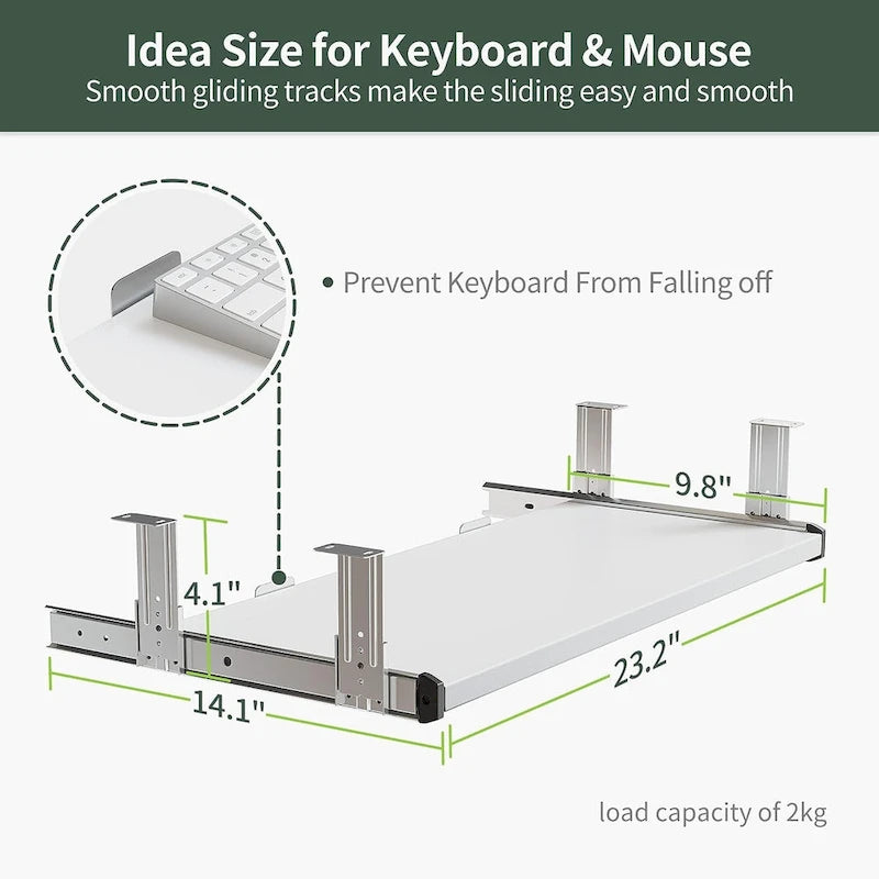 Electric Height-Adjustable Standing Desk with Keyboard Tray