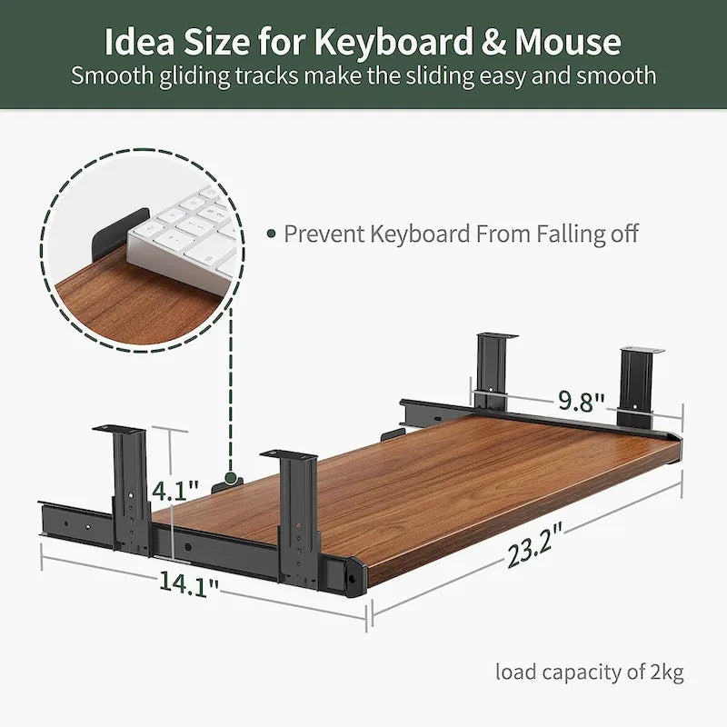 Electric Height-Adjustable Standing Desk with Keyboard Tray