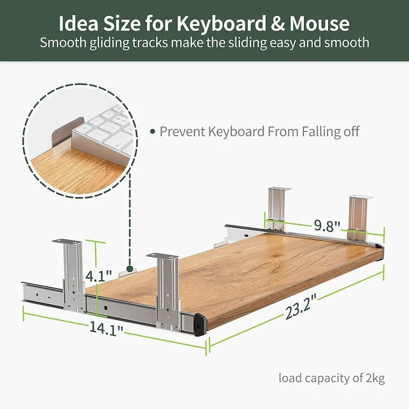 Electric Height-Adjustable Standing Desk with Keyboard Tray