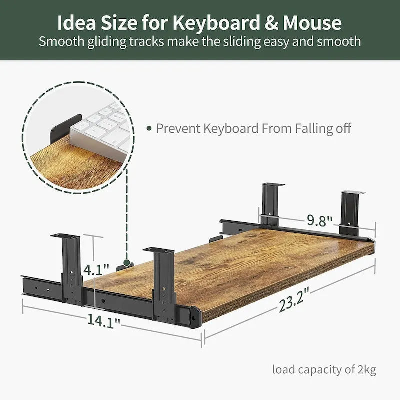 Electric Height-Adjustable Standing Desk with Keyboard Tray
