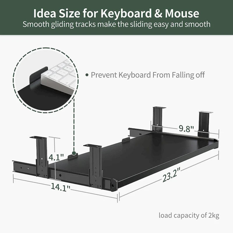 Electric Height-Adjustable Standing Desk with Keyboard Tray