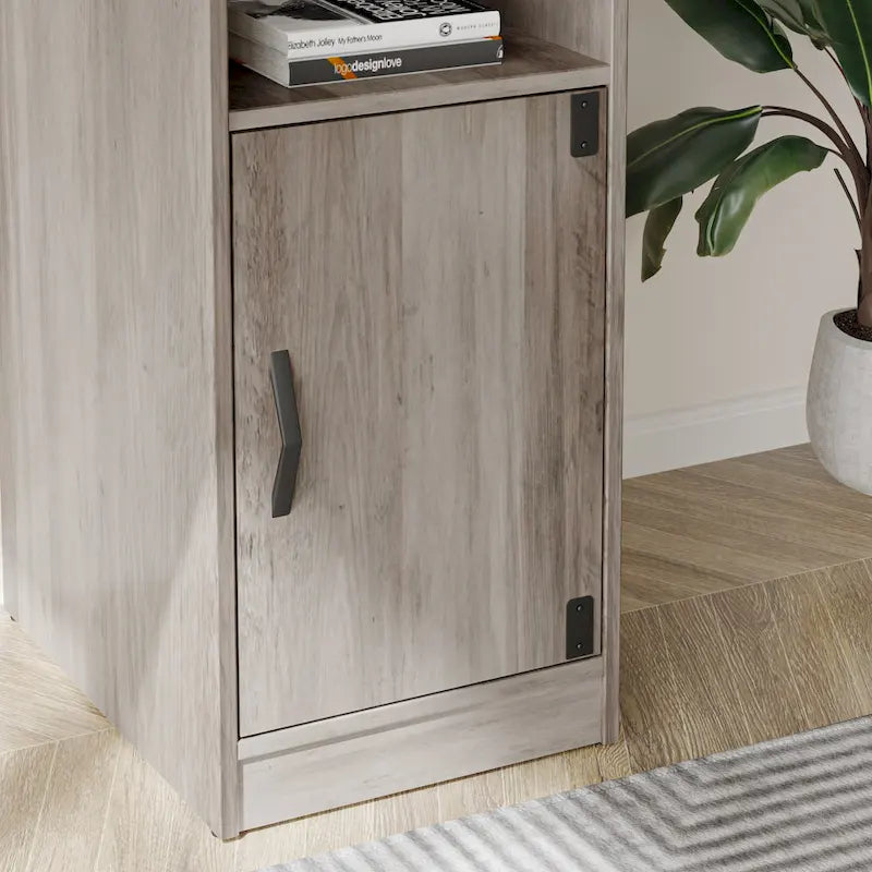 60" L-Shaped Desk with Storage Cabinet and Office Computer Desk
