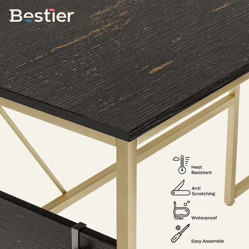 60" L-Shaped Desk with Storage Cabinet and Office Computer Desk