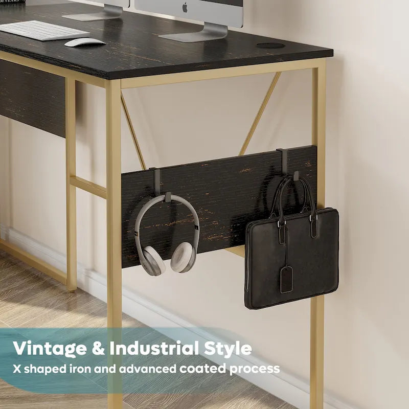 60" L-Shaped Desk with Storage Cabinet and Office Computer Desk