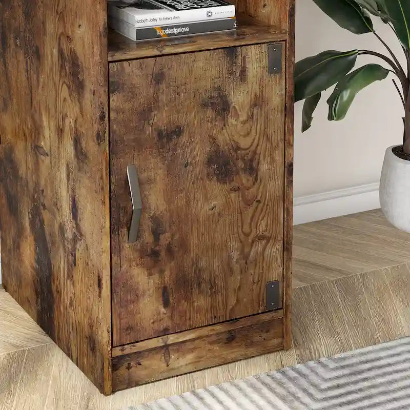 60" L-Shaped Desk with Storage Cabinet and Office Computer Desk