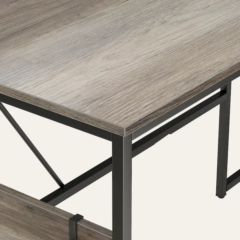 60" L-Shaped Desk with Storage Cabinet and Office Computer Desk