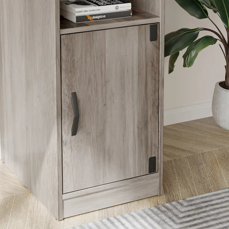 60" L-Shaped Desk with Storage Cabinet and Office Computer Desk