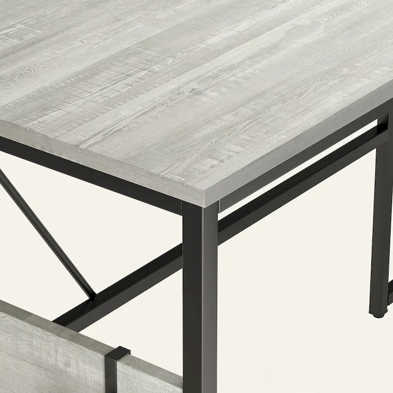 60" L-Shaped Desk with Storage Cabinet and Office Computer Desk
