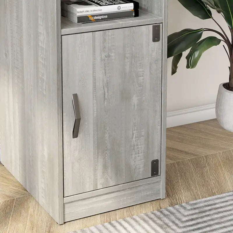 60" L-Shaped Desk with Storage Cabinet and Office Computer Desk