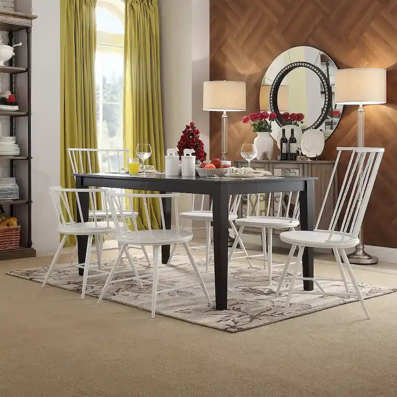 Black Mission-Style Dining Table, 60"L x 36"W x 30"H