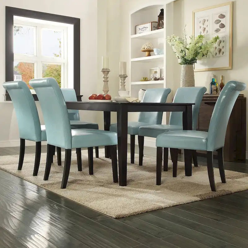 Black Mission-Style Dining Table, 60"L x 36"W x 30"H