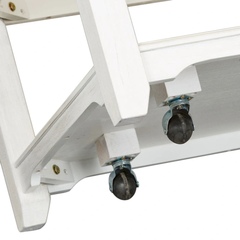 Rectangular Cocktail Table with Castors and Bottom Shelf