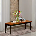 East West Furniture Nicoli Dining Room Bench with Wood Seat, 54x15x17 Inch, (Finish Options)