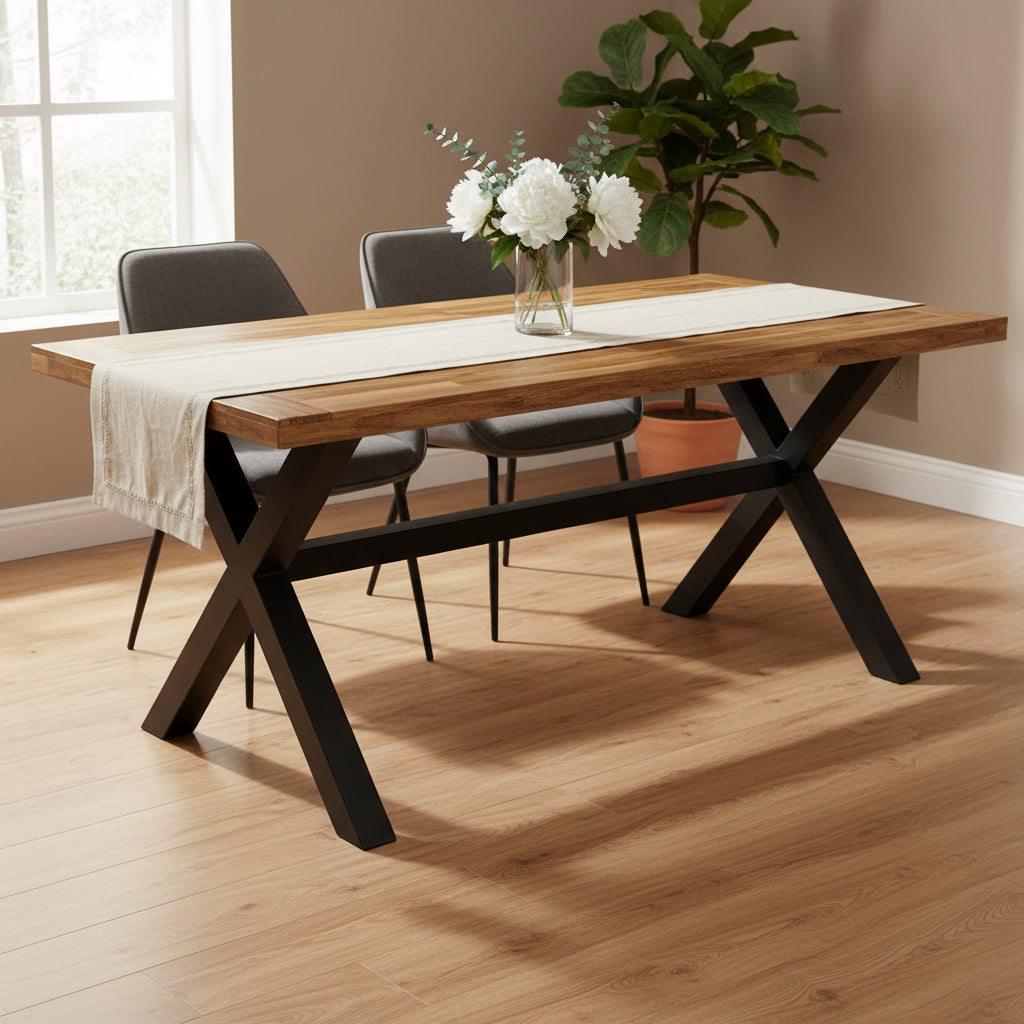 vidaXL Dining Table Solid Acacia and Mango Wood 70.9x35.4x29.9
