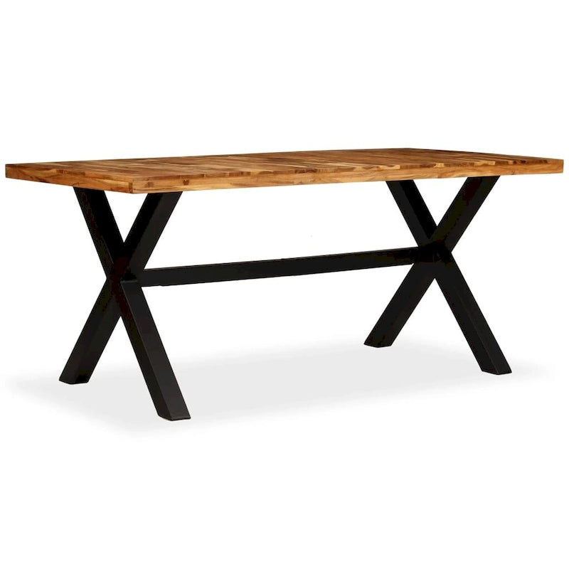 Solid Acacia and Mango Wood Dining Table, 70.9" x 35.4" x 29.9"