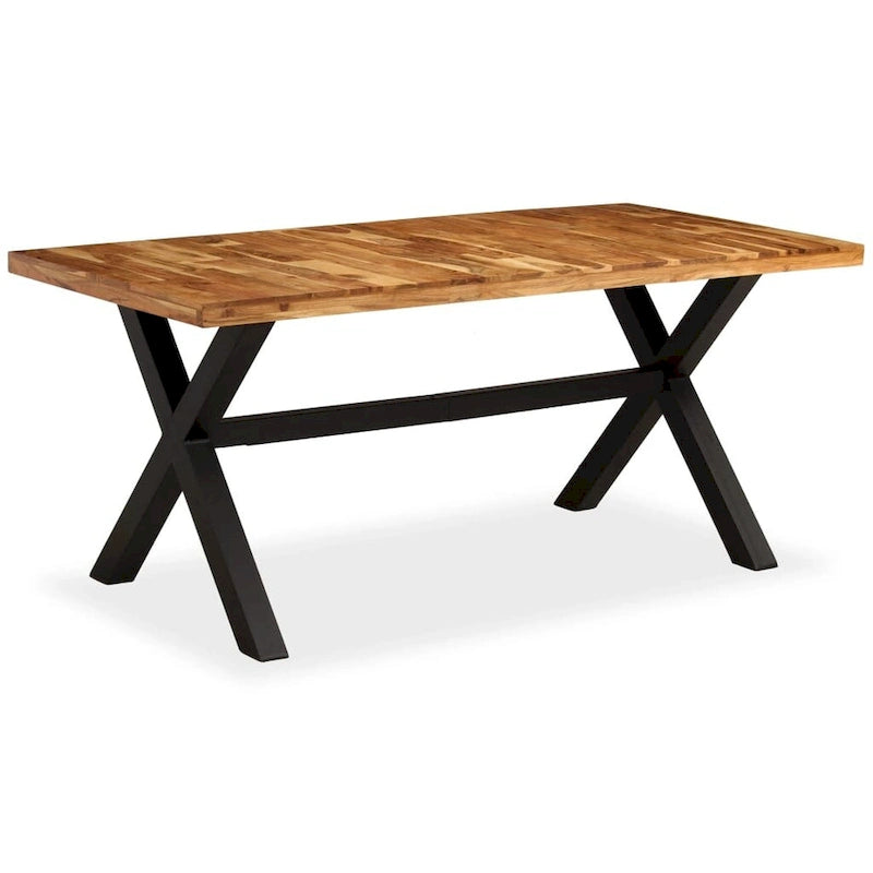 Solid Acacia and Mango Wood Dining Table, 70.9" x 35.4" x 29.9"