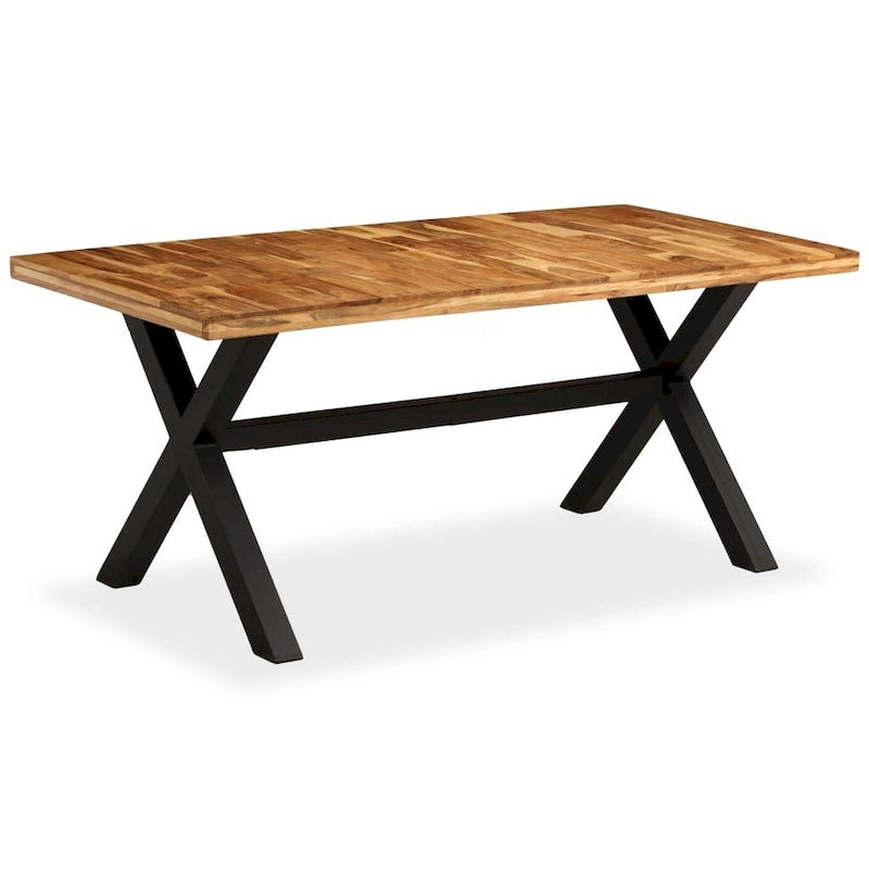 Solid Acacia and Mango Wood Dining Table, 70.9" x 35.4" x 29.9"