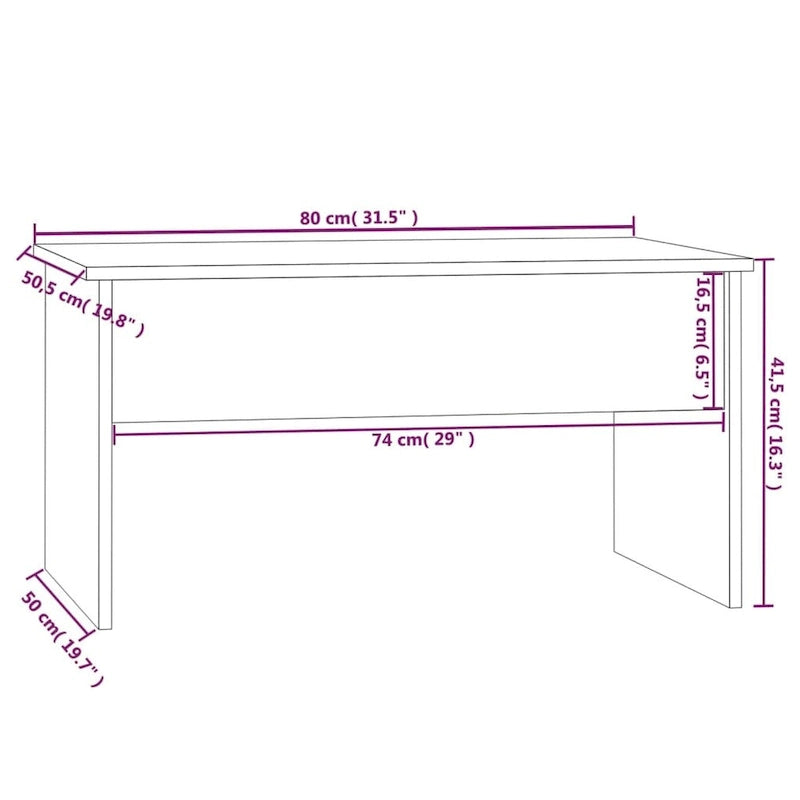 Lift-Top Coffee Table with Hidden Storage, 31.5" x 19.9" x 16.3"