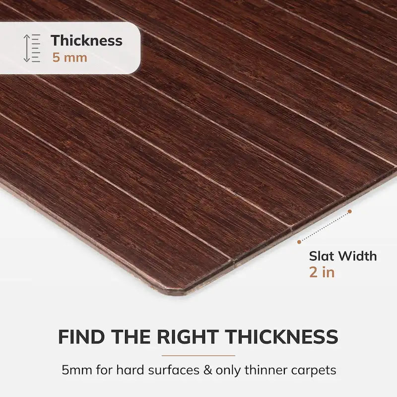 Bamboo Rectangular Chair Mat, 72" x 48"