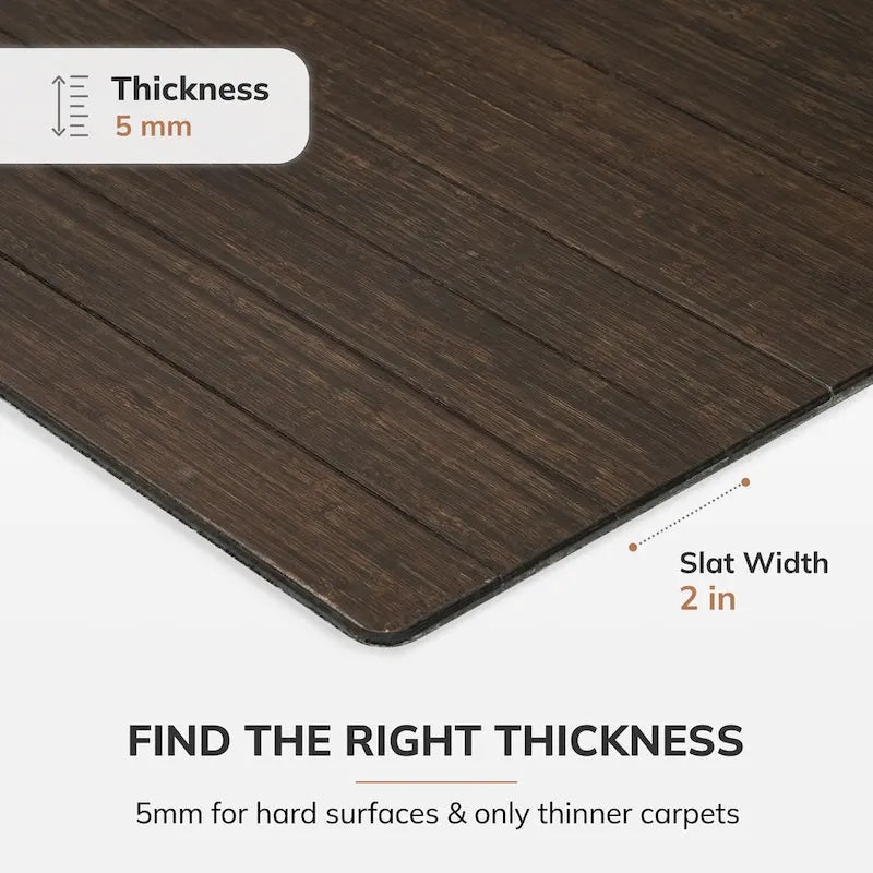 Bamboo Rectangular Chair Mat, 72" x 48"