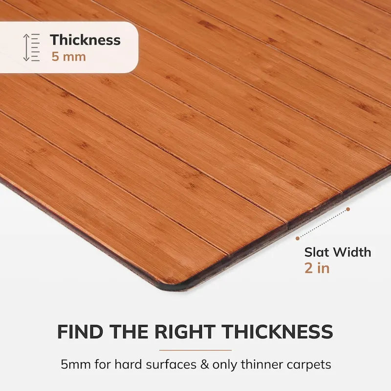 Bamboo Rectangular Chair Mat, 72" x 48"