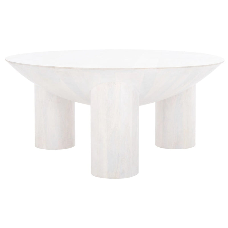 Round Solid Wood Coffee Table, 35"W x 35"D x 16"H