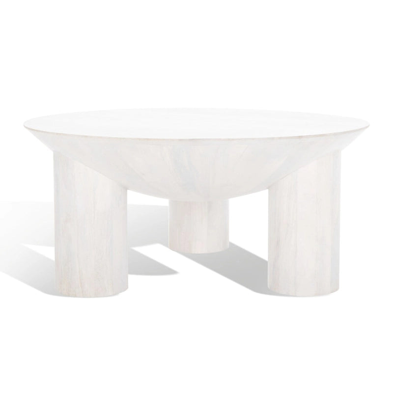 Round Solid Wood Coffee Table, 35"W x 35"D x 16"H
