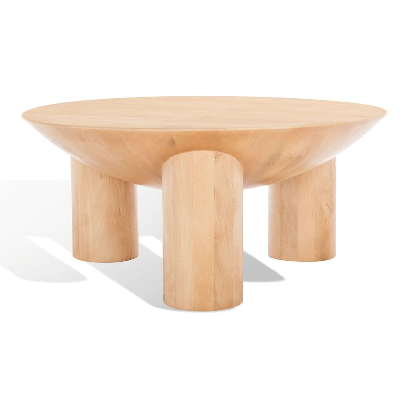 Round Solid Wood Coffee Table, 35"W x 35"D x 16"H