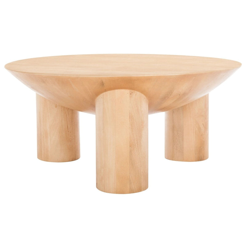 Round Solid Wood Coffee Table, 35"W x 35"D x 16"H