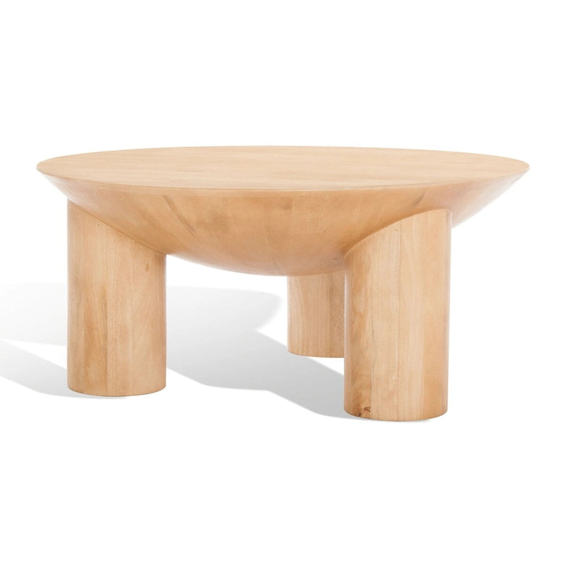 Round Solid Wood Coffee Table, 35"W x 35"D x 16"H