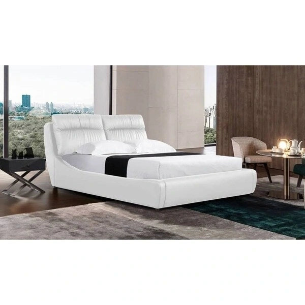 Contemporary Gas-Lift Storage Bed with Upholstered Headboard