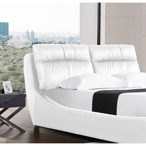 Contemporary Gas-Lift Storage Bed with Upholstered Headboard