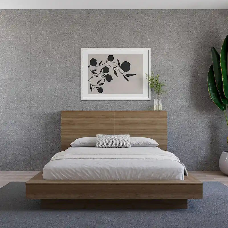 Modern Storage Headboard with Side Shelves