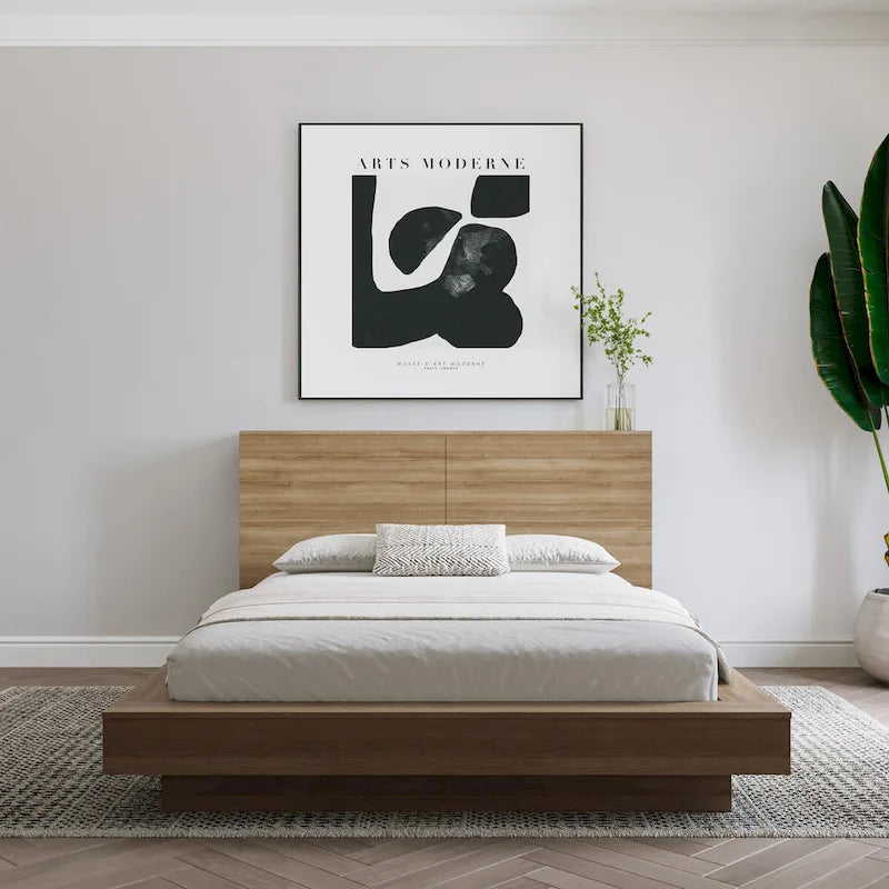 Modern Storage Headboard with Side Shelves