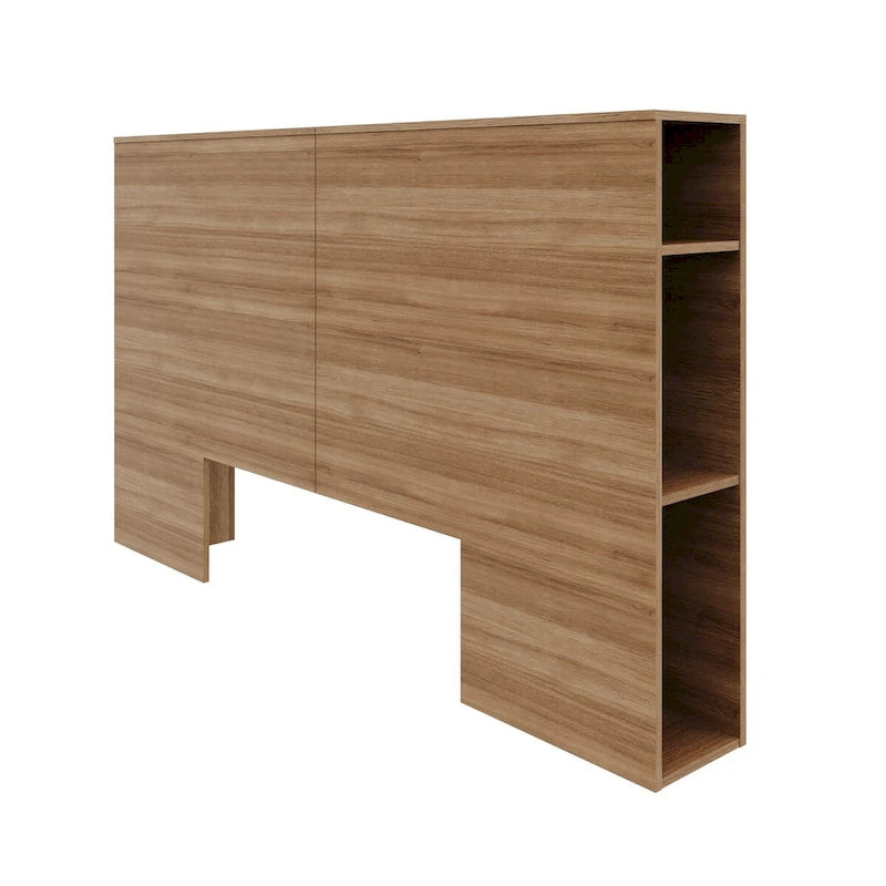 Modern Storage Headboard with Side Shelves