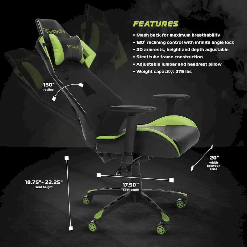 Racing Style Adjustable Gaming Chair, Leather