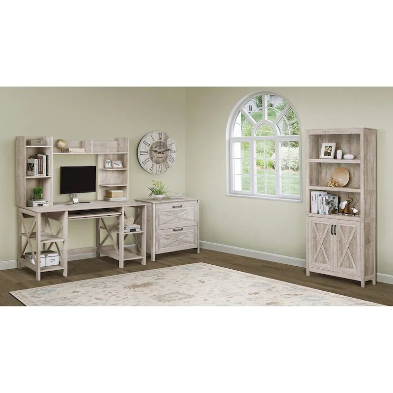 Washed Gray 2-Drawer Lateral Filing Cabinet