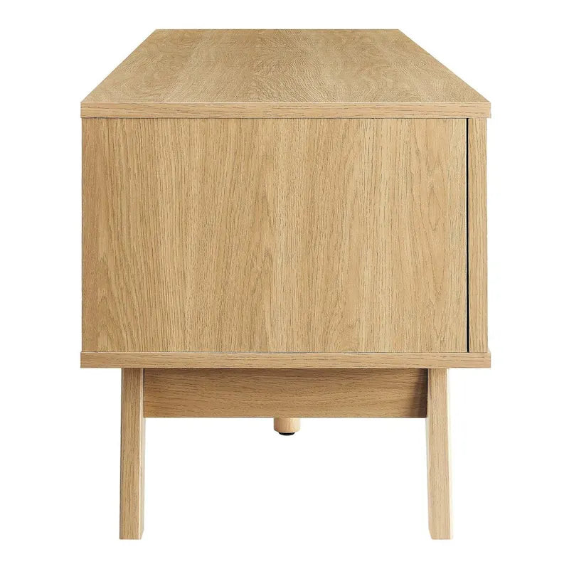 60" Rattan Door TV Stand with Storage
