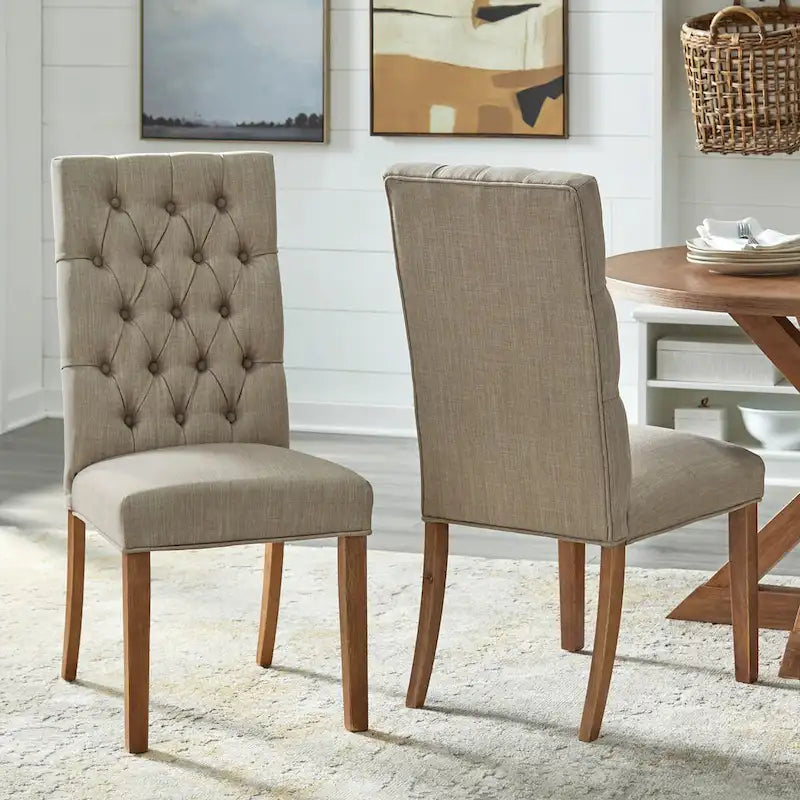 5-Piece Modern Farmhouse Pedestal Dining Set with Upholstered Chairs