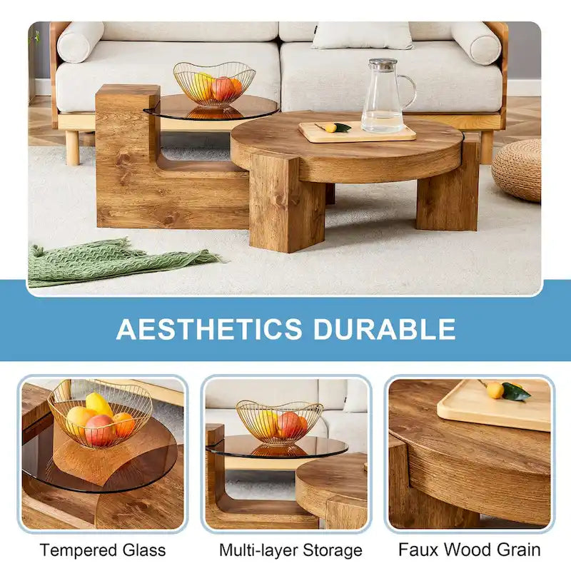The Detachable Double-Decker Coffee Table,And The Detachable Design Can make The use of space more flexible