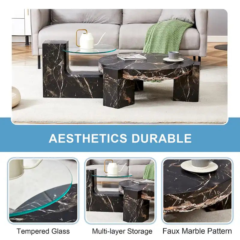 The Detachable Double-Decker Coffee Table,And The Detachable Design Can make The use of space more flexible